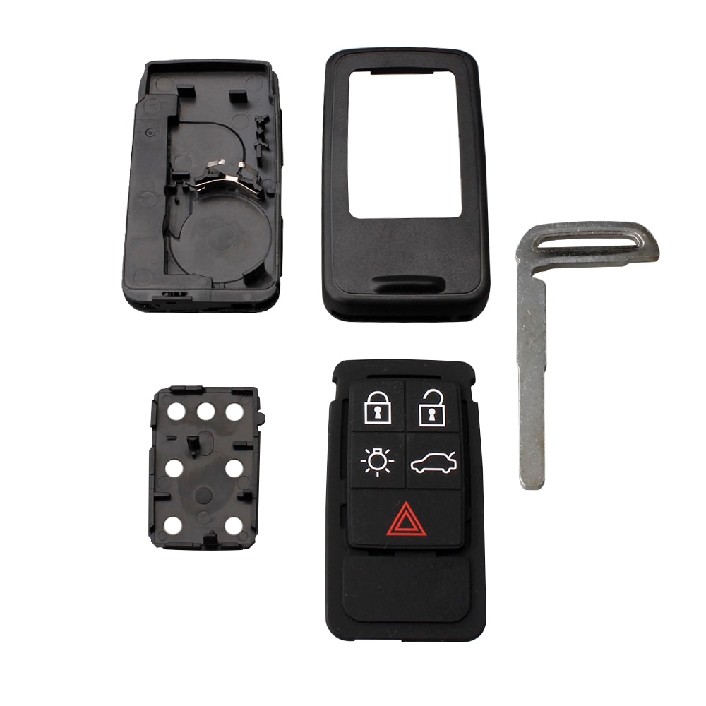 QWMEND for Volvo Shell 5 Buttons Replacement Car Remote Key Fob Case for Volvo XC60 XC40 S90 V40 XC70 V70 S40 V50 Car Key Cover