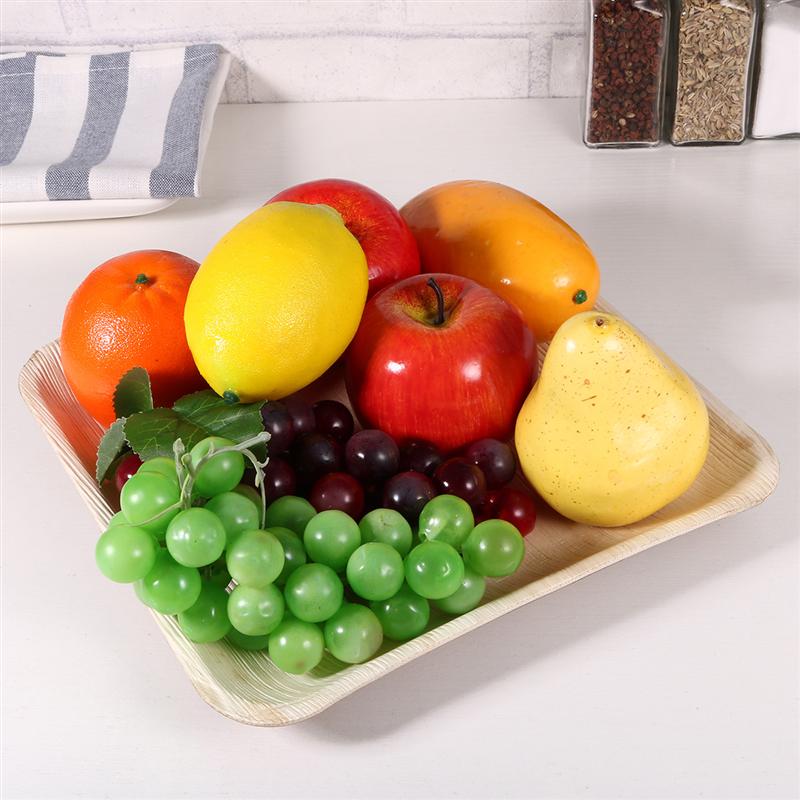 10 stk 10 tommer 8 tommer blade engangs tallerkensæt festservice servicebakke dessert fade tallerkener rustik bryllup fødselsdag picnic