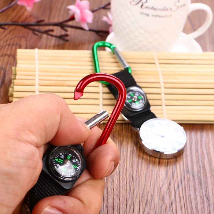 10Pcs Kompas Pocket Horloges Mode Horloge Sleutelhanger Mini Klok Sleutelhanger Met Batterij