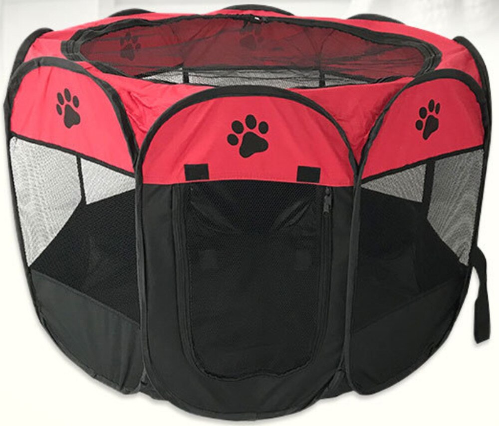 Perreras portátiles para perros y gatos, tienda de campaña plegable para interiores, jaula octagonal, nido para nacimiento, conejo y gatito: red / M 91X91X58cm