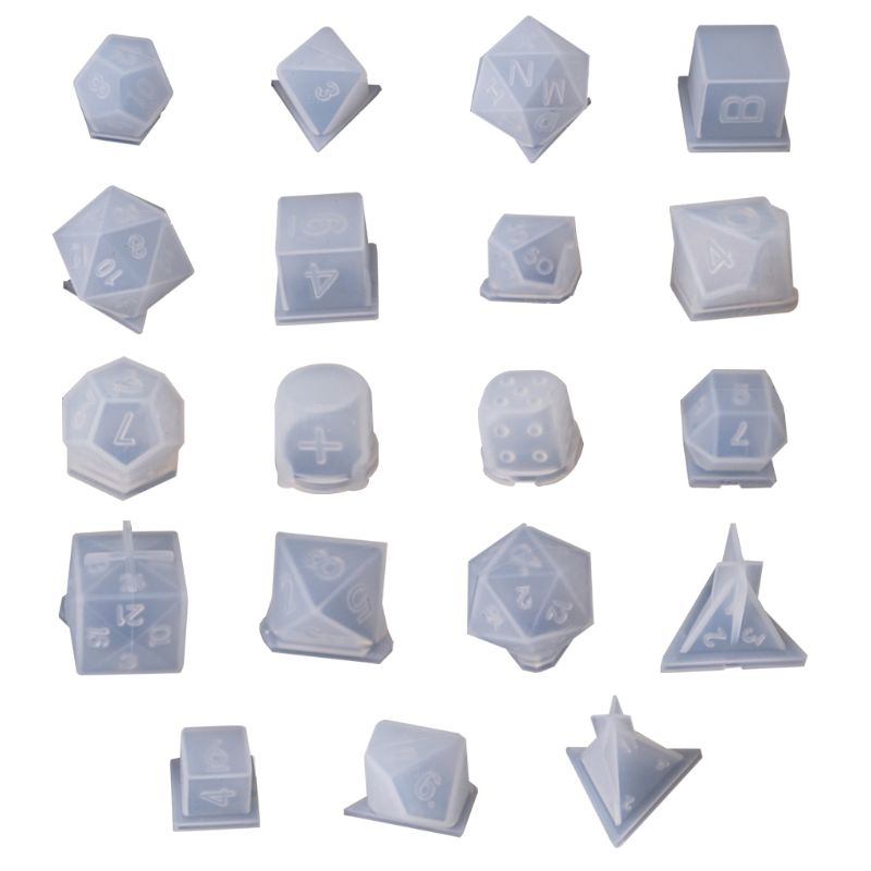 DIY Crystal Epoxy Mold Dice Fillet Shape Multi-spec Digital Game High Mirror Silicone Mould Making Accessories