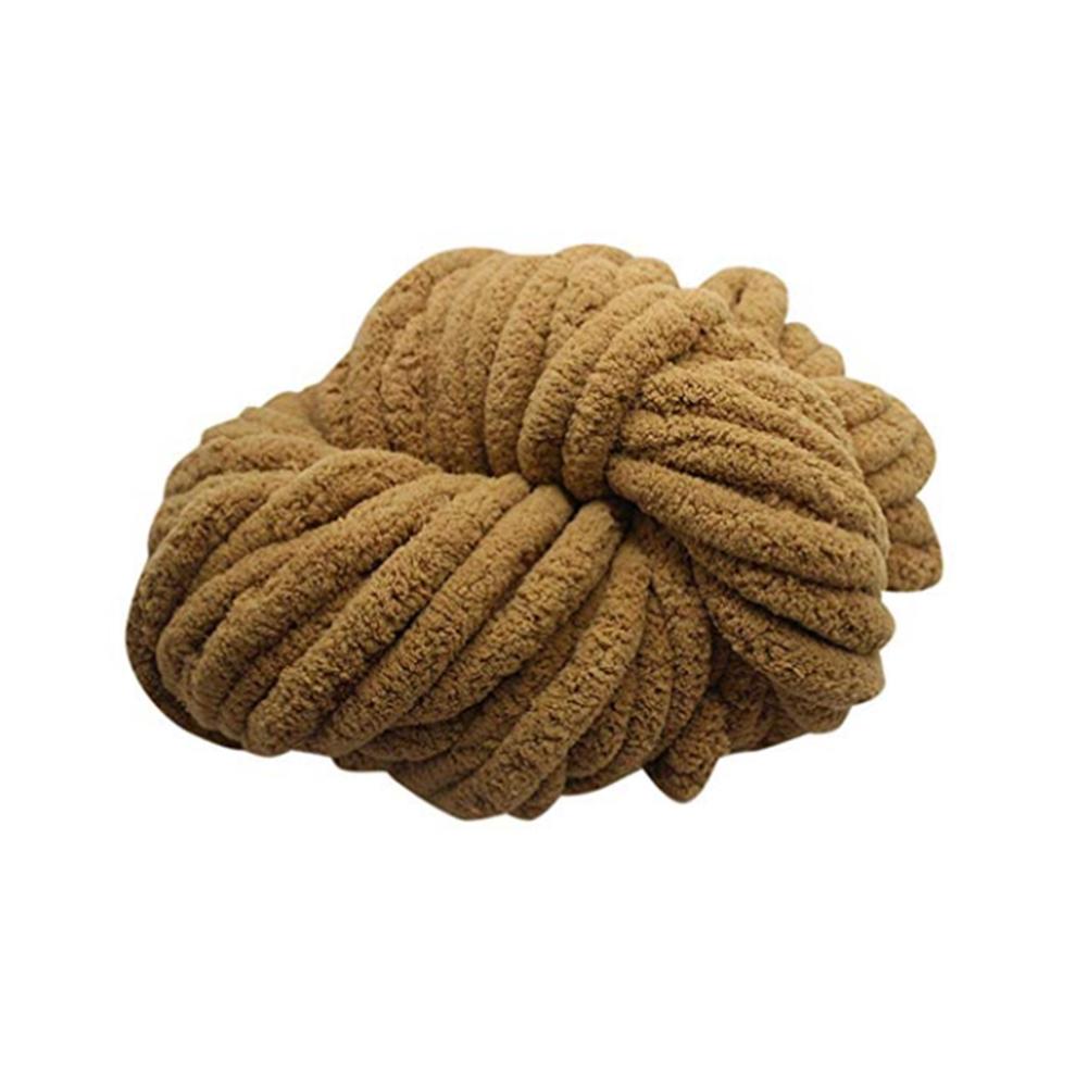 Koc DIY Wykonany ręcznie Chenille wełna przędza gruby koc z wełny paski lodu zagęszczony ręcznie dziergany koc przędzy: F