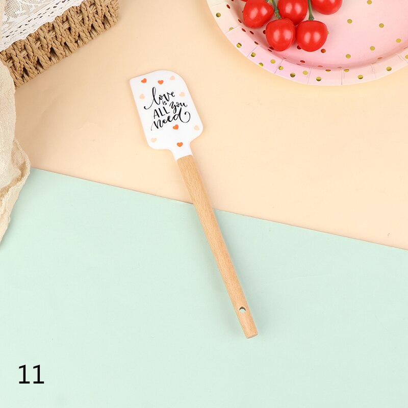 Color Silicone Baking Spatula Heat-Resistant Non-stick Cooking Utensils Non-deformable Soft Baking Spatula Kitchen Baking Tool: N11
