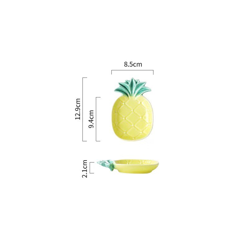 Epäsäännöllinen ananas kaktus keraaminen salaattilautanen söpö kasvi aamiainen kulho pohjoismainen hedelmä välipala jälkiruoka tarjotin astiat astiat: C
