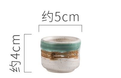 Tazas de porcelana para café y té de estilo Retro tradicional japonés, vaso pequeño de cerámica con personalidad, 35ml: B