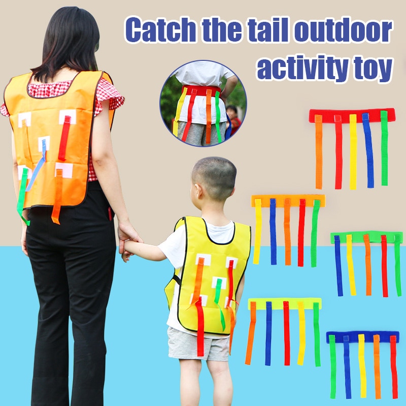 Children Kids Pull Catch Tail Toy Training Teamwork Games Educational for Outdoor Sports BM88