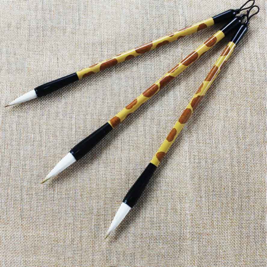 3 stuks/pak Chinese Kalligrafie Borstels Pen Wezel Haar Kwast voor Schilderen Art Supply