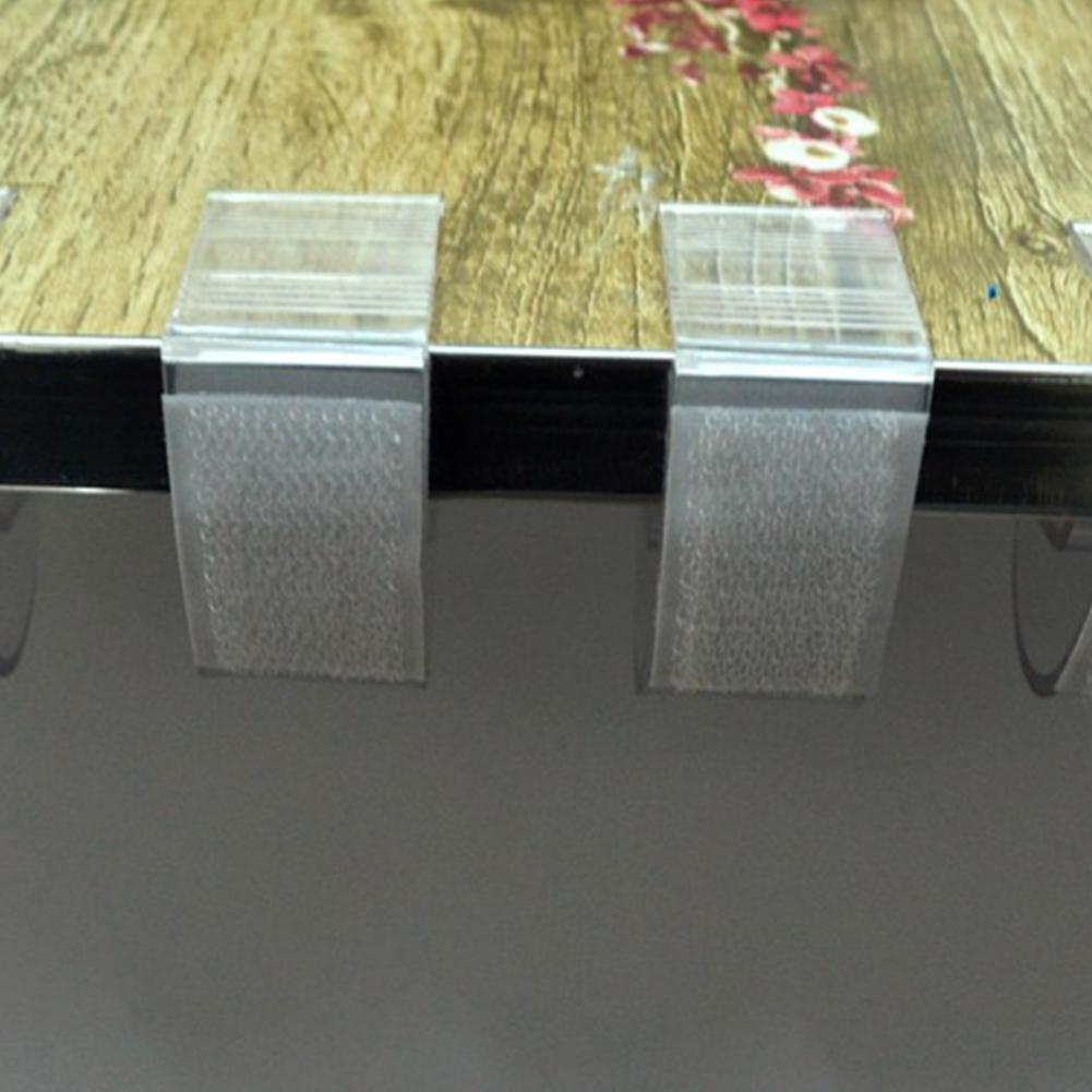 12 Stuks Plastic Tafel Rok Clip Met Klittenband Elastische Kerende Klem Voor Tafel Dekken