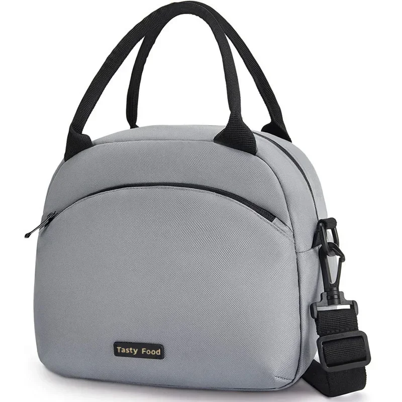 Lunch Bag Women Insulated Messenger Bag Men Waterproof Lunch Cooler Bag Insulated Lunch Box Portable Handbag Picnic Bento: GRAY