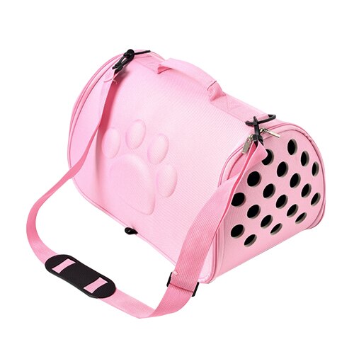 EVA Honden Kat Opvouwbare Pet Carrier Cage Inklapbare Puppy Krat Handtas Draagtassen Huisdieren Levert Vervoer Chien Accessoires: Pink / L