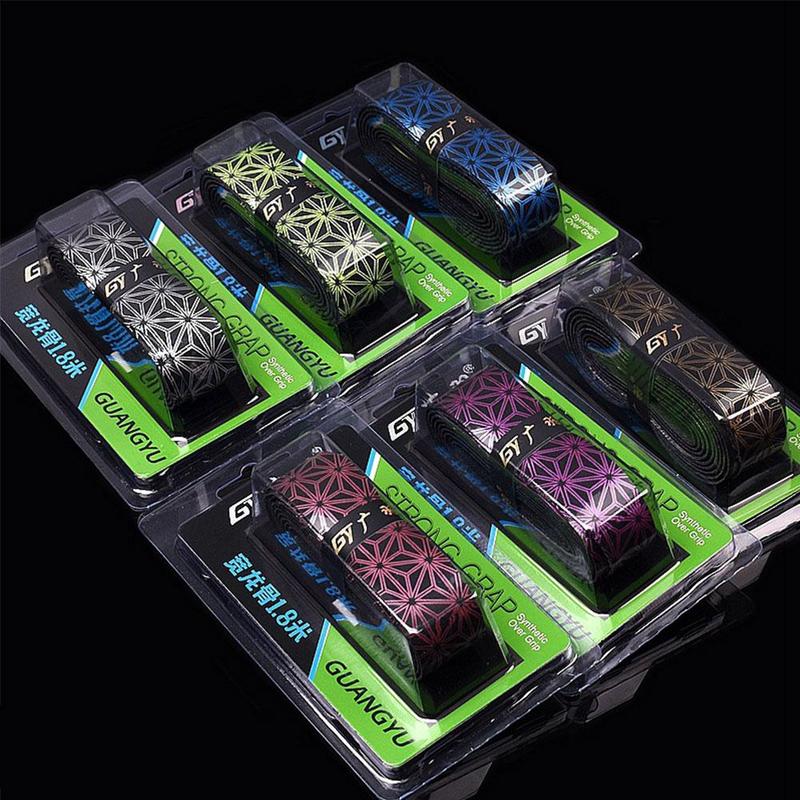 Gradient Colorful Fishing Rod Wrapped with Strap Sweatband Anti-Slip Printed Elastic Sweat Band Badminton Racket Grip Tape