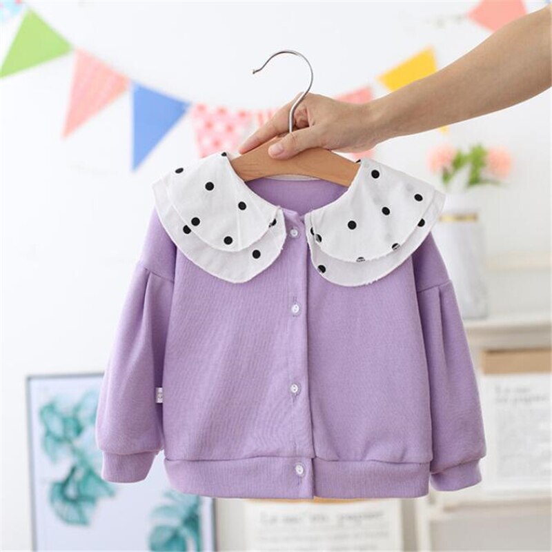 Veste Cardigan pour enfants à manches longues, couleur bonbon, point col rond, veste pour bébés, vêtement pour filles, collection haut tricoté