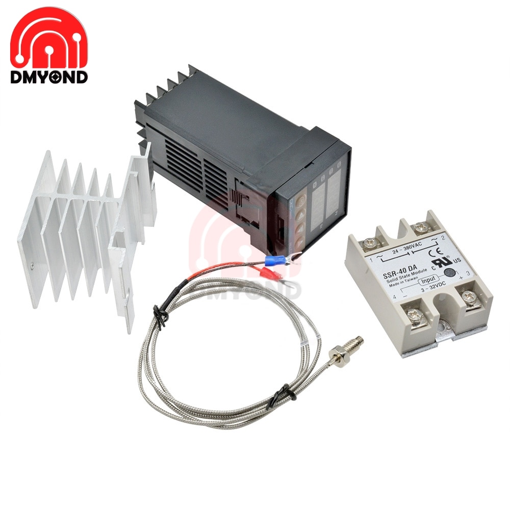 Relay Rex C100 Ssr Pid Temperature Temp Controller Digital Thermostat Pid Regulator Rex C100+40A SSR Relay+K Thermocouple Probe
