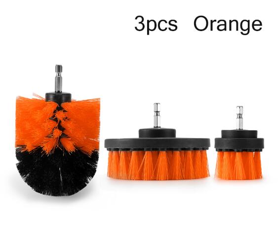 14Piece Drill Brush Attachments Set cleaning brush for drill, Shower, Tile and Grout All Purpose Power Scrubber Cleaning Kit D30: 3PCS  Red