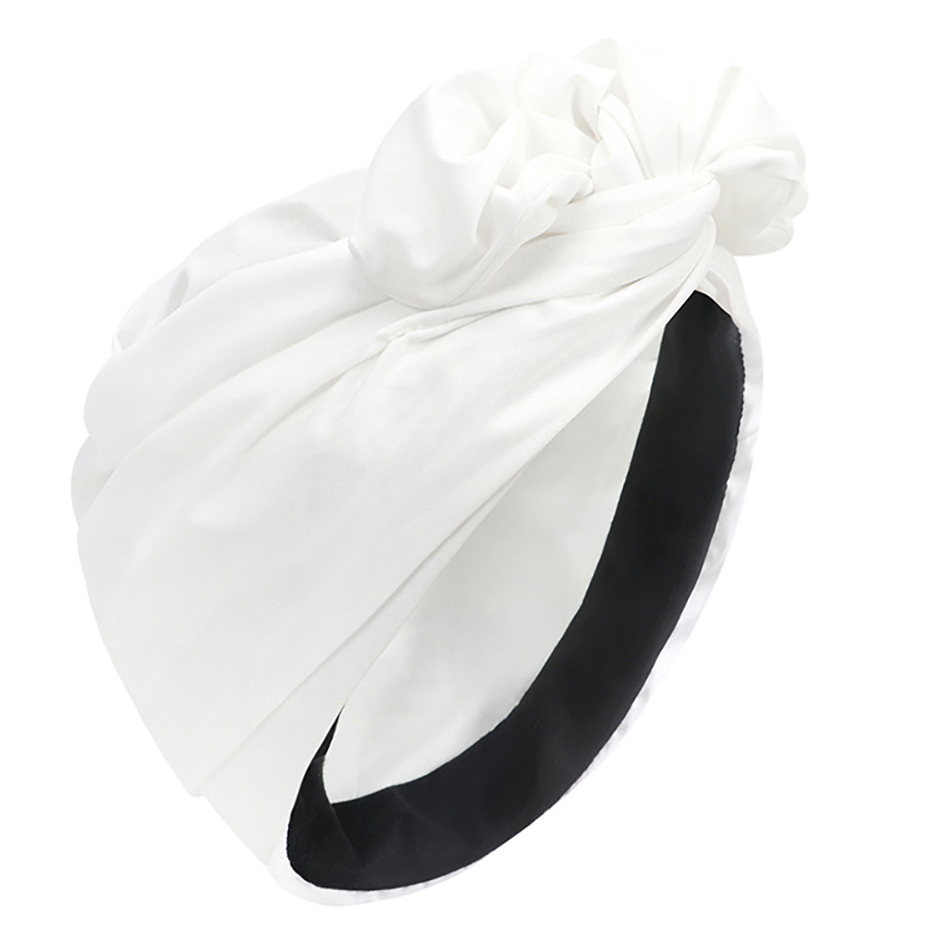 Pañuelo musulmán para mujer, diadema de algodón, envolturas para la cabeza africanas, turbante Retro para gorros de mujer, gorros, tocado musulmán: Negro