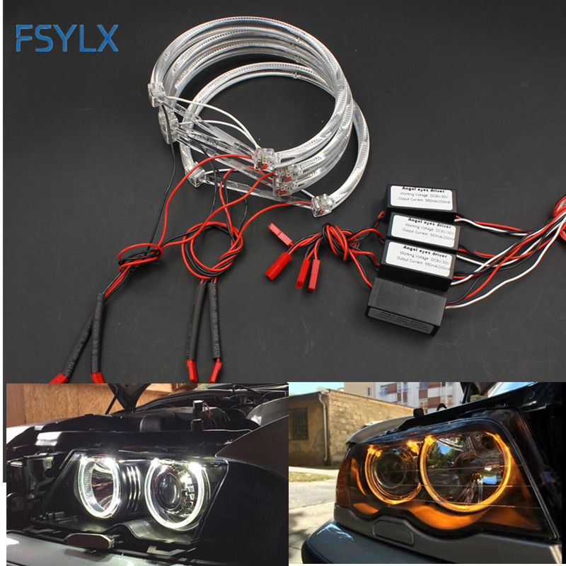 FSYLX LED Winkel Augen für BMW E46 Heiligenschein licht Fehler Freies SMD engel auge E36 E38 E39 E46 Projektor Weiß gelb verrotten blau Winkel Augen