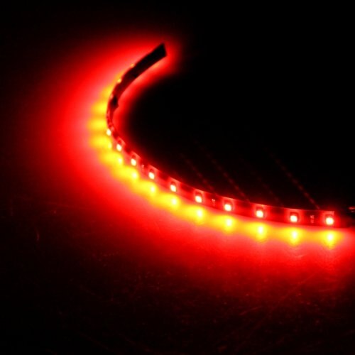 2 luces de cadena 15 tiras LED 30 cm Cadena de luz roja 12V