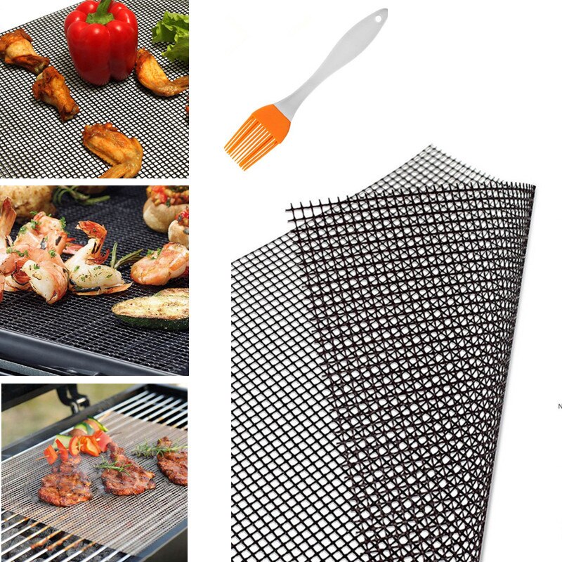 30 x 40cm non-stick grillmattor grillmattor med hög säkerhet nätform grillmatta värmebeständig återanvändbar grillnät hemma utomhusgrill