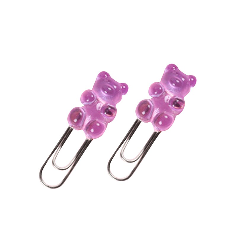 10pcs Cute Tool Accessories Rainbow Bear Home DIY Multi-function Craft Kit Paper Clip Decorative Bookmark Binder File Clips