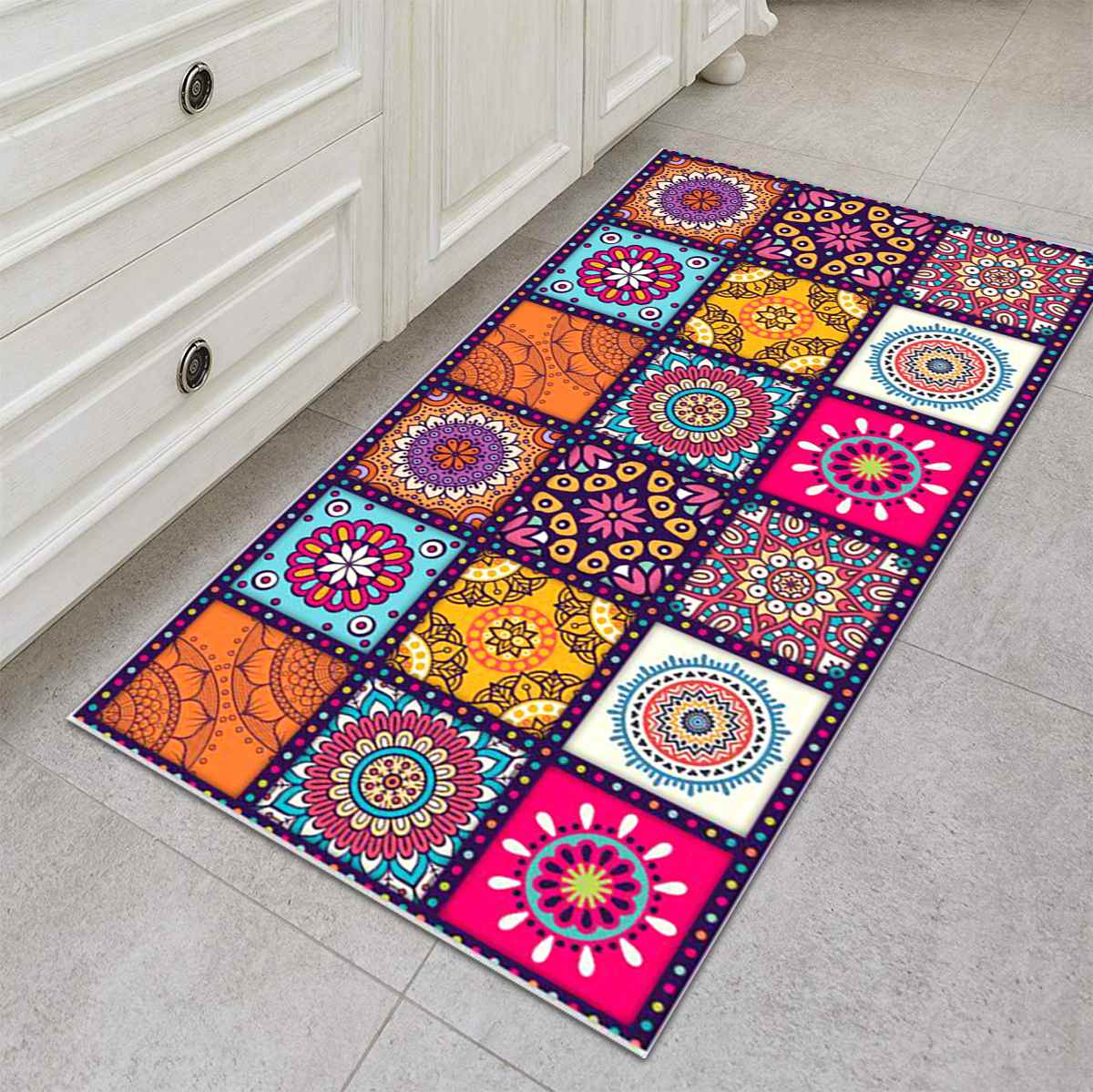 Antislip Bohemian Style Bloemen Patroon Tapijt Vloermat Woonkamer Balkon Badkamer Keuken Slaapkamer Tapijt