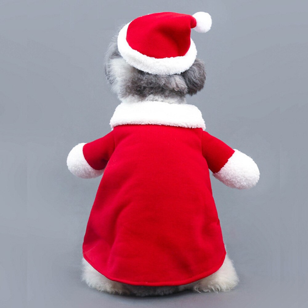 Jul kæledyr hund kat tøj sjov julemanden kostume til hunde katte vinter varm hund tøj chihuahua mops yorkshire tøj