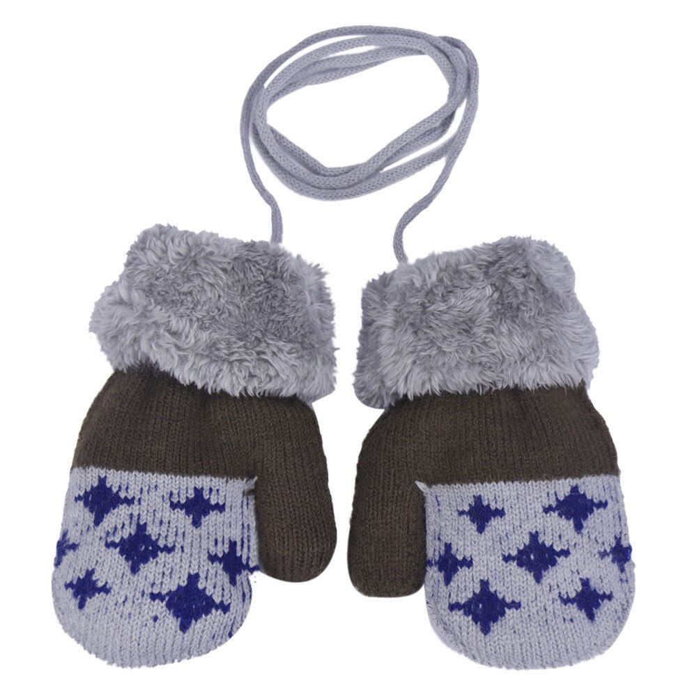 Winter Baby Jongens Leaf Meisjes Houden Warme Handschoenen Kids Katoenen Baby Wanten Houden Vinger Warm Imitatie 0-12M Baby Fluwelen