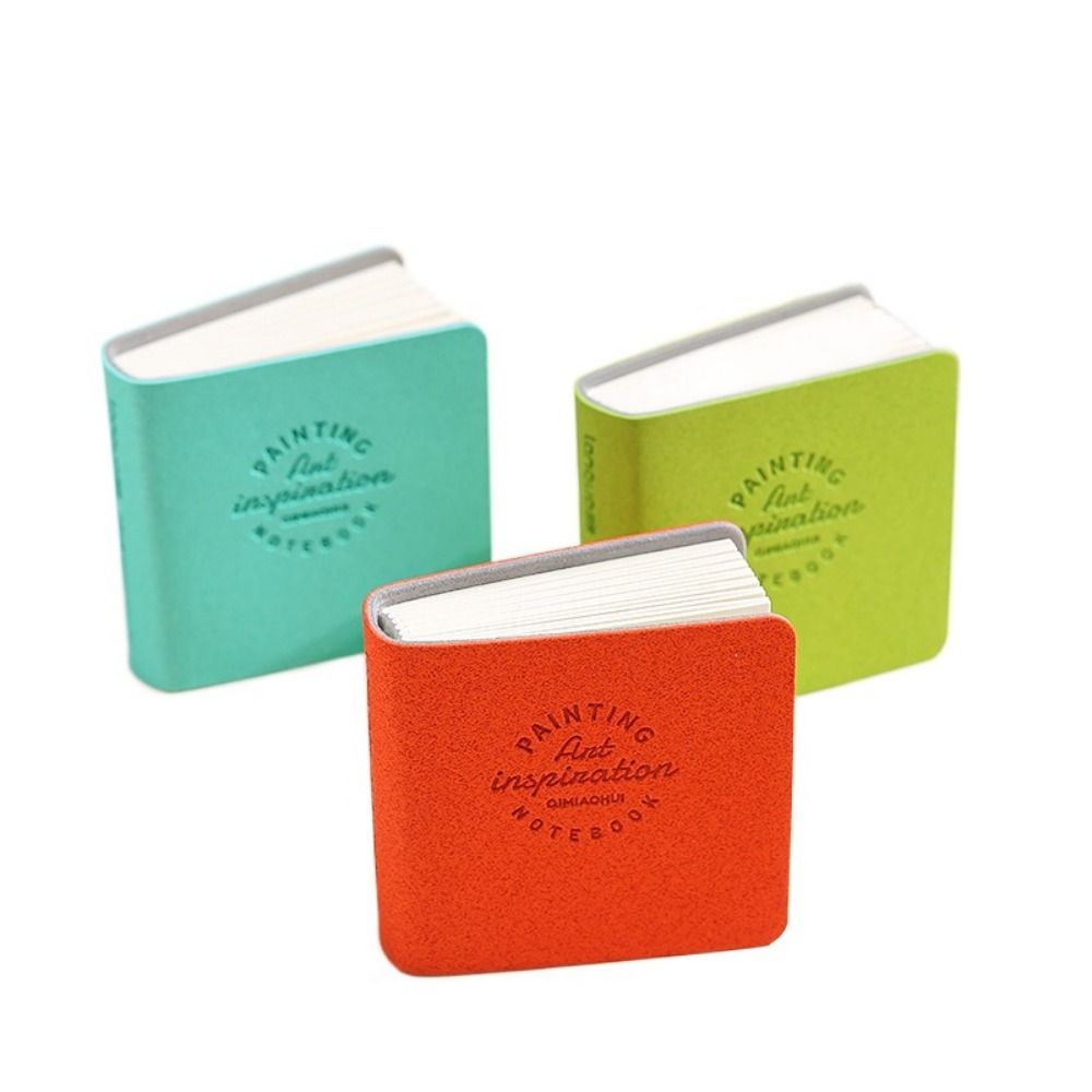 3 stuks dik tekenpapier, mini tekenboekje, compact schetsboekje met pu-leren omslag, ongelijnd blanco papier: Bordeauxrood