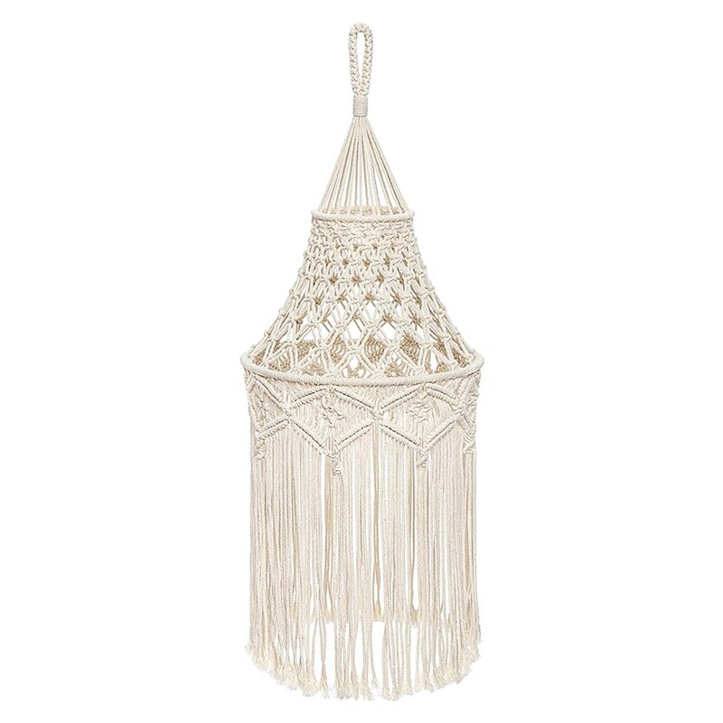 Macramé lámpara colgante de sombra cubierta de luz moderna Oficina dormitorio sala de estar dormitorio decoración Bohemia del hogar