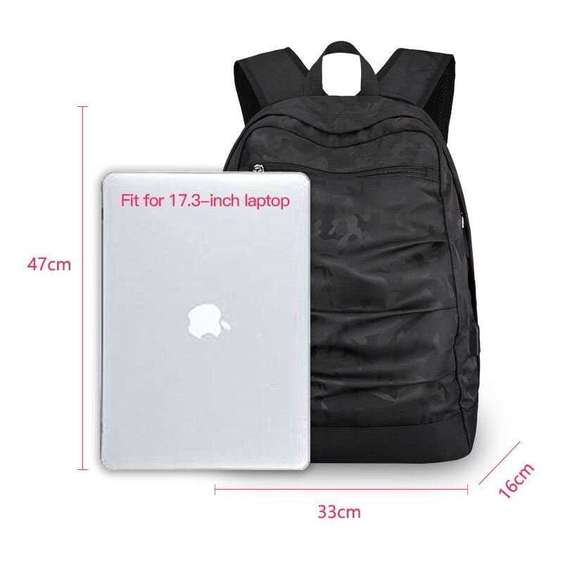 Heroic Knight USB Charging Laptop Backpack 17inch for Men Camo Black Masccline Bags Travel Backbags large Capacity Bag