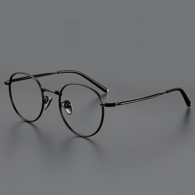 Gafas de FIRADA, gafas redondas Retro de titanio puro, gafas graduadas ópticas cómodas, montura para hombres y mujeres 1820-C: Rojo