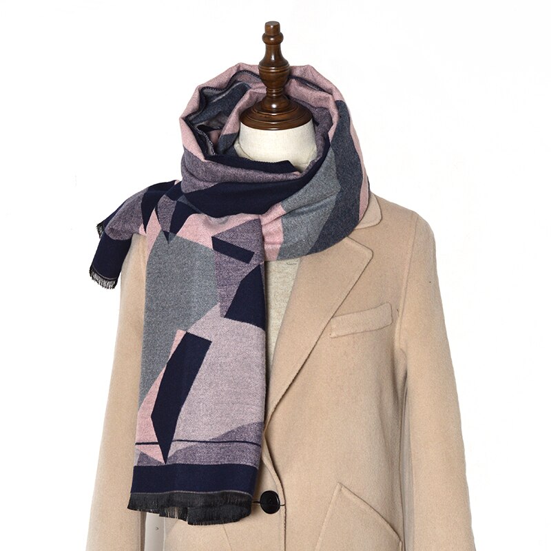 Luxury brand plaid scarves cashmere shawls women winter warm plaid shawl cloak ms thick blankets tassel scarf: 2