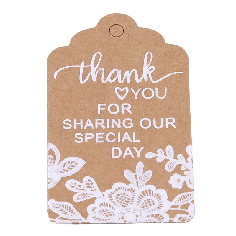 50Pcs/pack Vintage White Lace Printed Kraft Cards Card Decoration Paper Wedding Party Invitation Tag Card Decoration