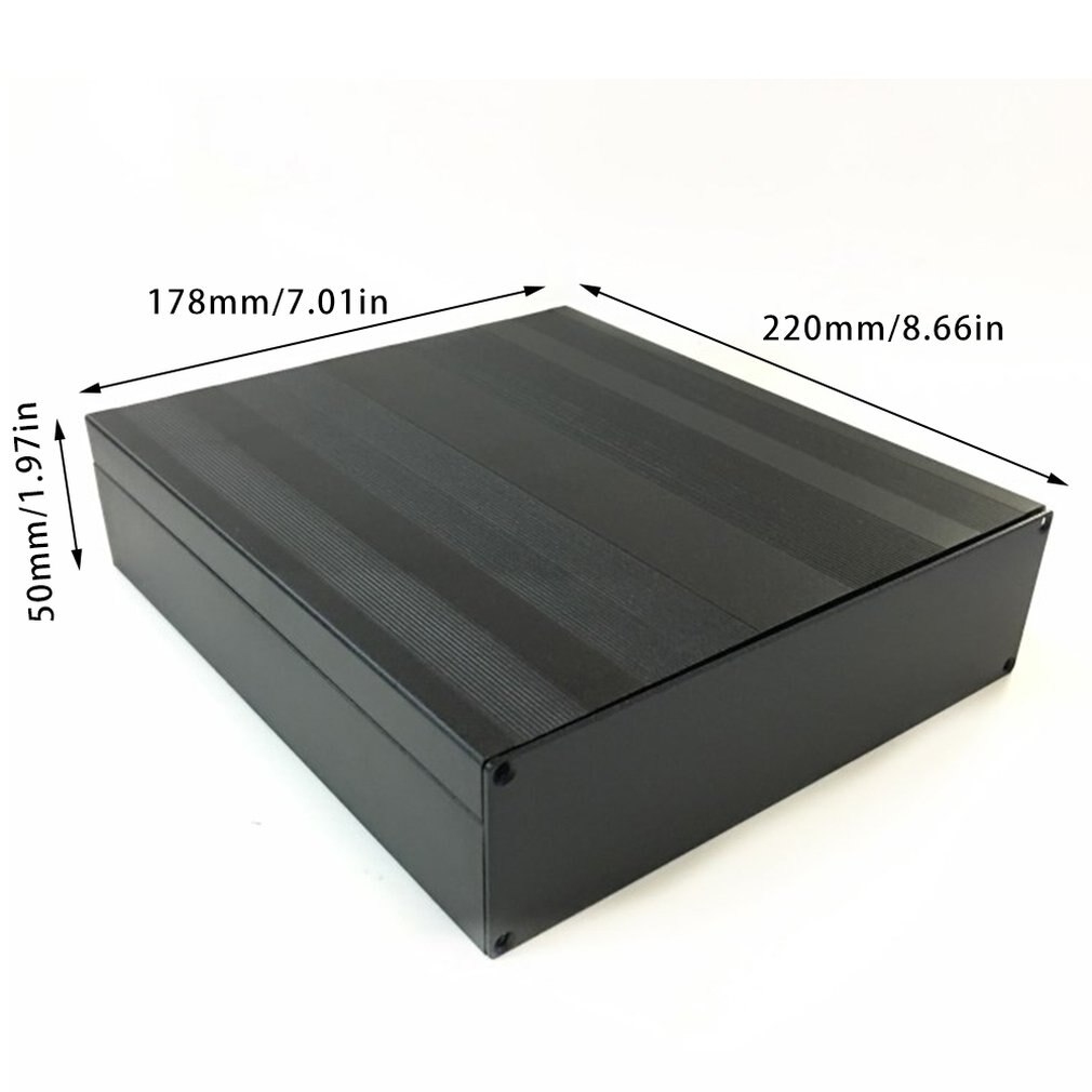 1pcs Cover Project Electronic Instrument Case Enclosure Box Aluminum DIY Housing Instrument Case Black
