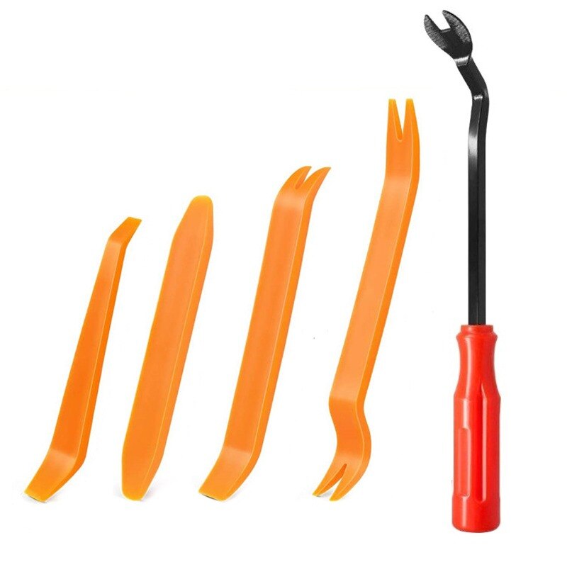Auto Door Clip Panel Trim Removal Tool Kits Navigation Blades Disassembly Plastic Car Interior Seesaw Conversion Repairing Tool: Orange