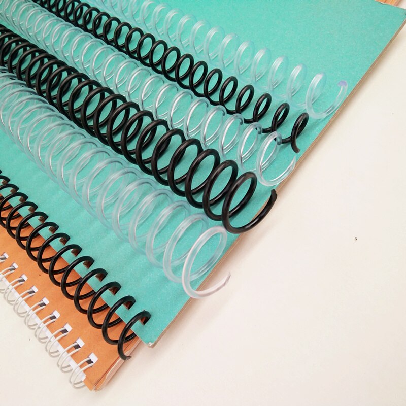 10Pcs 8-16mm Spiral Binding Coil A4 46 Hole Plastic Single Coils Loose-leaf Notebook Binding Ring Binder School Office Supplies