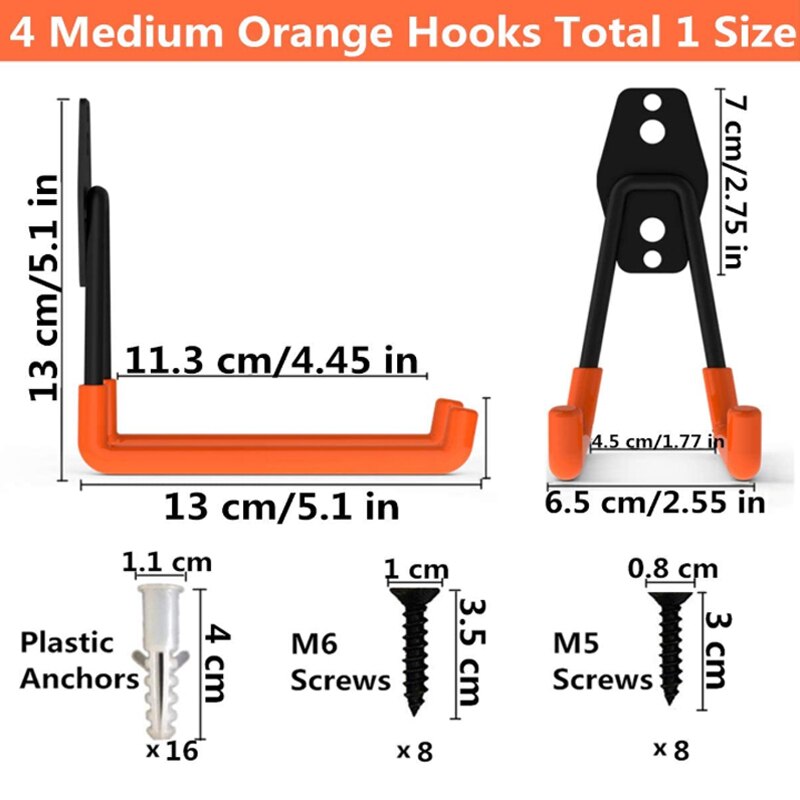 Haak garage opslag gereedschap aan de muur gemonteerde zware u-vormige gereedschapshouder dubbele garage organizer haak antislip coating benodigdheden