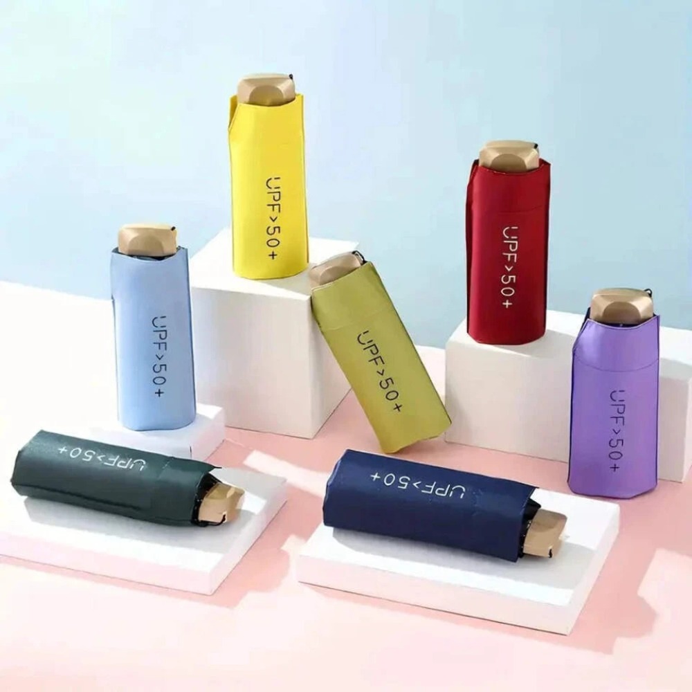 Mini Sunshade, Flat, Manual Sunscreen, Portable Sunshade, Good-looking, Sunny and Rainy Umbrella, Foldable, Compact