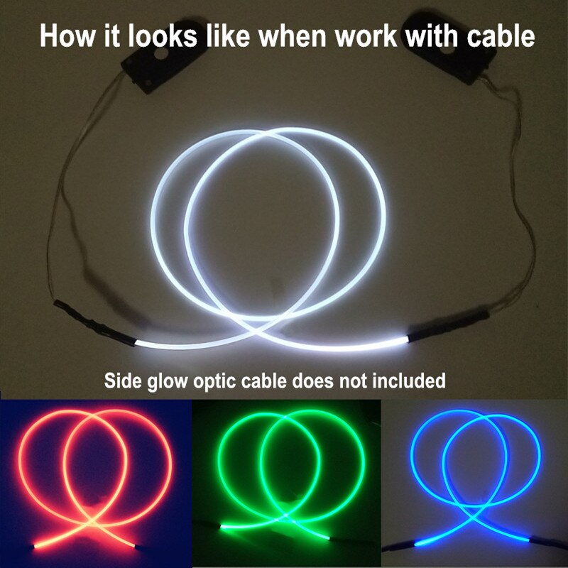 1PCS Portable Light Source for Optic Fiber Cable Mini 0.1W Small Light Engine for 1.5mm - 4.0mm Side Glow Cable