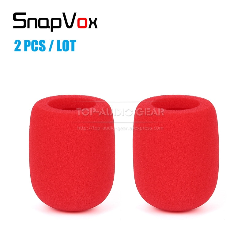 2x Spugna Antivento Microfono - per DPA d:facto 4018V - Copertura in Schiuma Antivento: Rosso