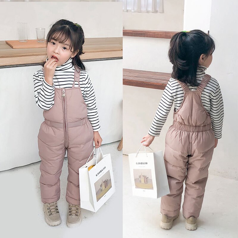 Kinderen Winter Warm Overalls Meisjes & Jongens Winter Dikke Broek Katoen Vulling Kids Overalls Voor Meisjes 1-5 Jaar kinderen Jumpsuit