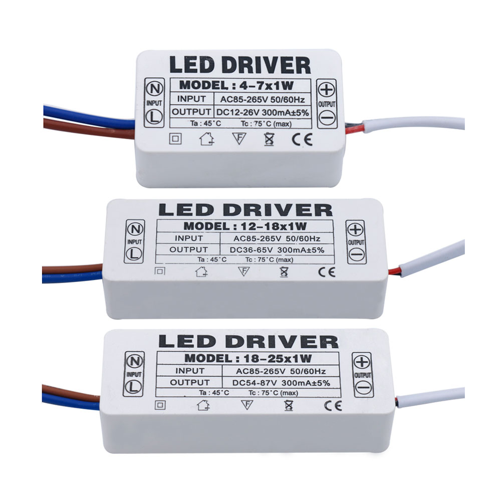 LED Driver 2W 4W 10W 15W 30W 300mA LED Voeding AC90-265V Transformers voor LED Verlichting