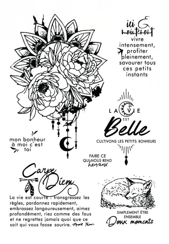 French Words Transparent Clear Silicone Stamp/Seal... – Grandado