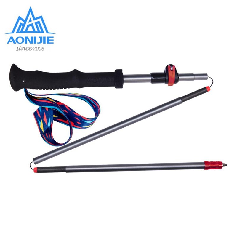 AONIJIE Ultralight Walking Sticks Quick Lock Folding Hiking Canes Carbon Fiber Trekking Poles For Outdoor Camping Trail Running: 1 Pcs Red