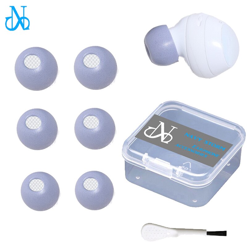 6Pcs Memory Foam Tips Voor Samsung Galaxy Knoppen 2 Oordopjes Voor Galaxy Knoppen Plus Met Mesh Anti-Slip oordopjes Fit In De Opladen Case: 3Pairs Purple