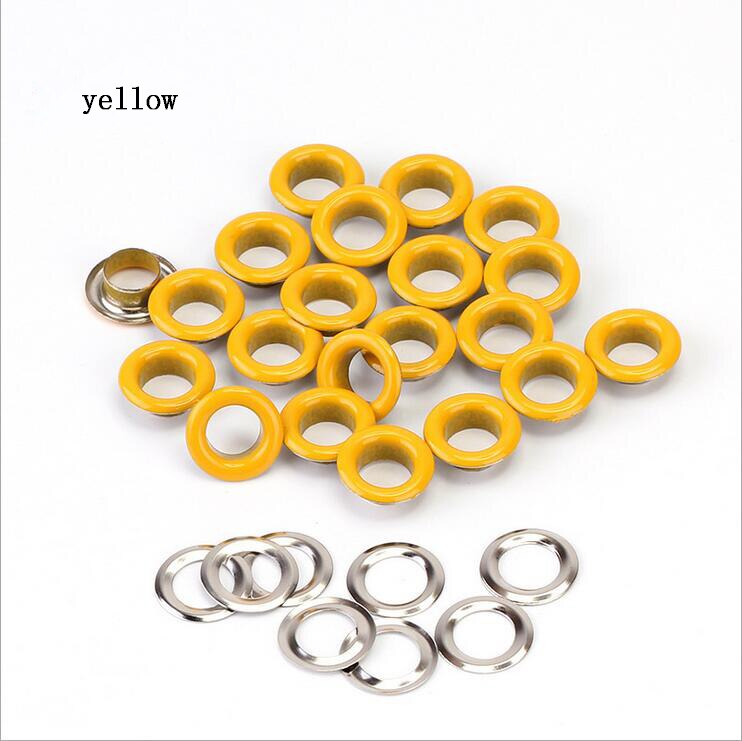 Œillets métalliques pour Scrapbooking, 10x17x5mm, 100 pièces, embellissement pour bricolage, vêtements de travail, couture, vêtement: yellow