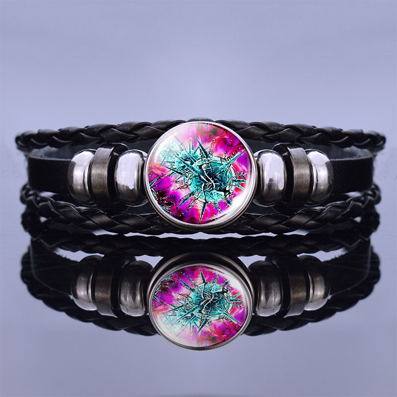 Biologische Virus Krebs Zellen Foto Leder Armband Männer Frauen Seil Kette Armband Survivor
