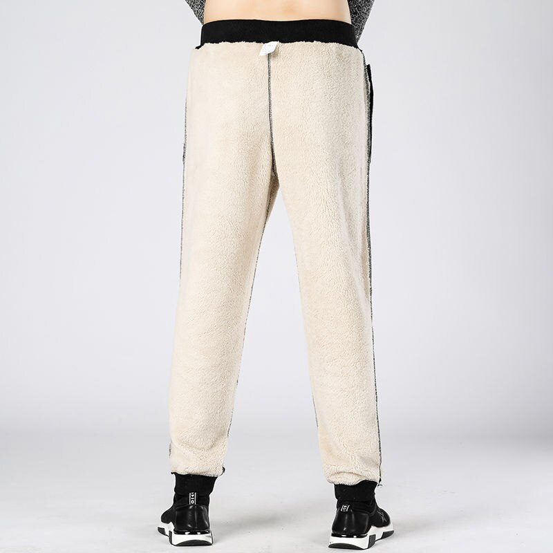 Mannen Wol Broek Fluwelen Kasjmier Broek Mannen Dikke Fleece Joggers Winter Warm Pant Zwaargewicht Broek Mannen Joggingbroek
