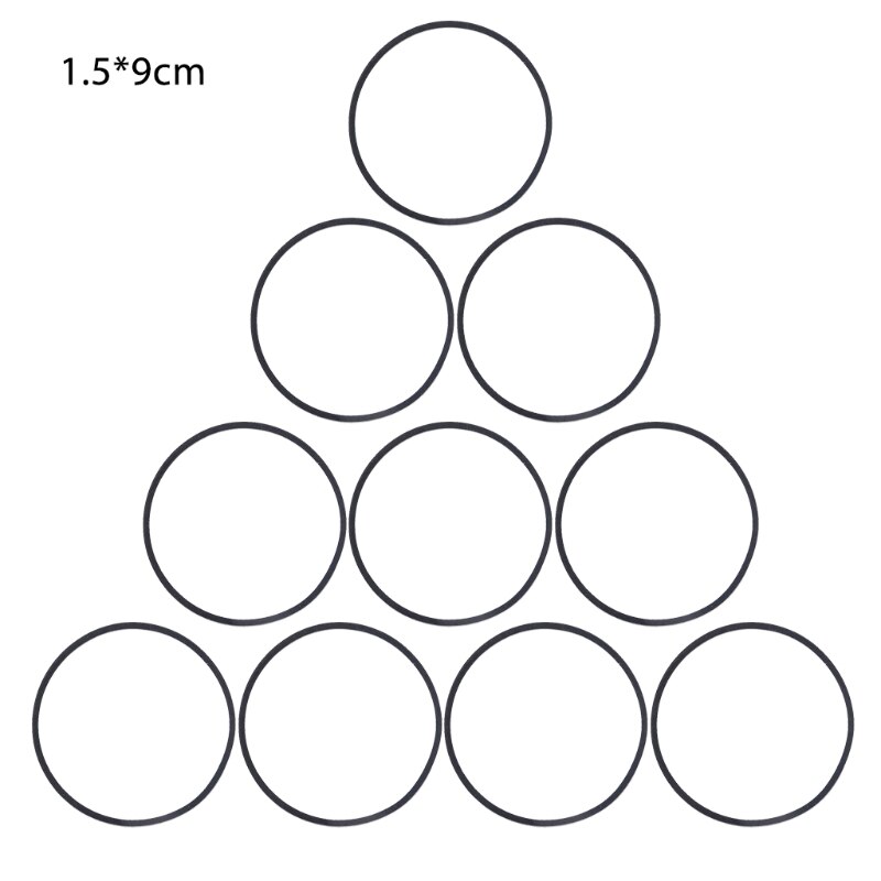 Cintas cuadradas de goma para DVD, cinta grabadora, tocadiscos, correa de 1,5mm, 10 piezas