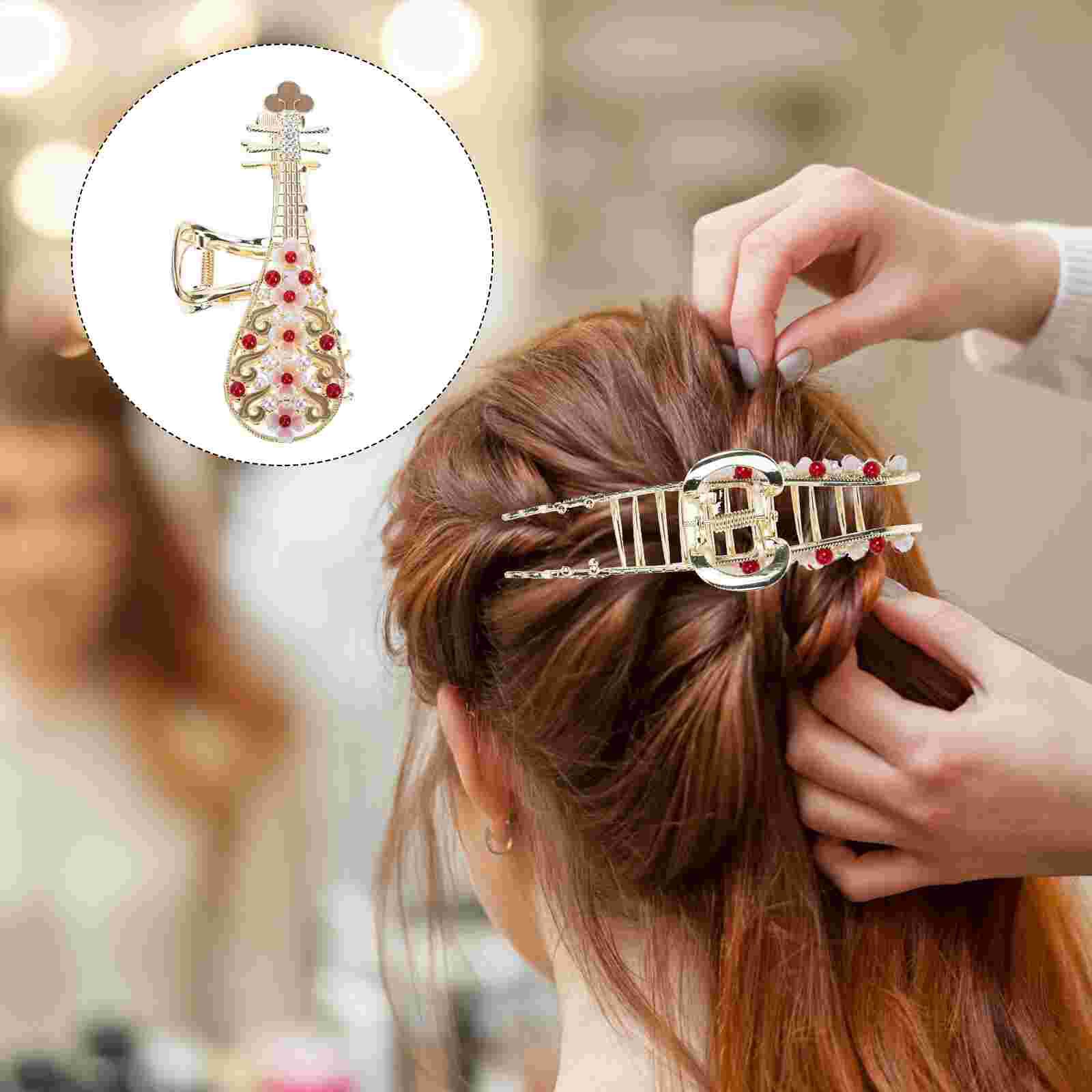 Pince à cheveux Style chinois, Vintage, décor: Golden