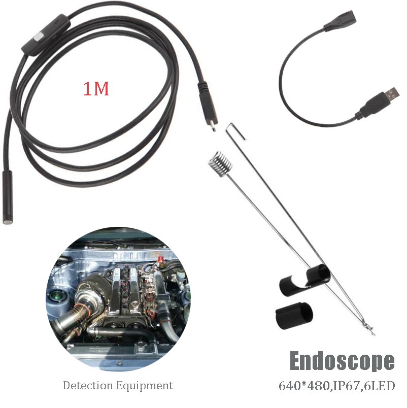 Car Waterproof Inspection Tube Camera Endoscope 1/1.5M 7mm 6LEDs Snack Camera Car Repair Tool Accessories For Android Windows